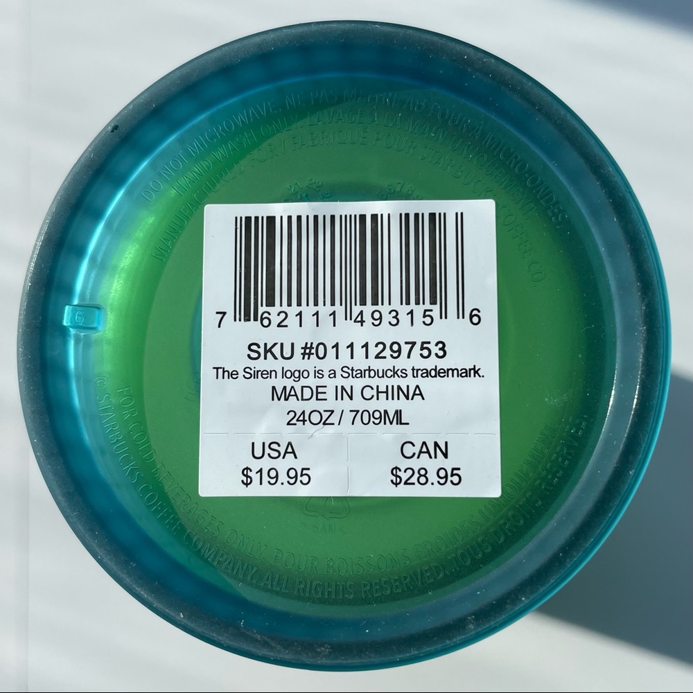 New Starbucks Cold Cup Summer 2022 Mountain Dew Green Grid Venti 24 oz Plastic - Picture 4 of 4